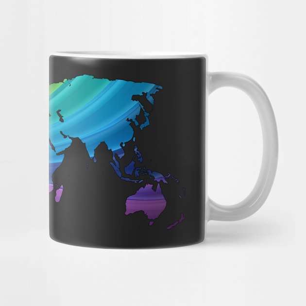 world map, rainbow colors by hottehue